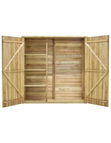 Rimessa Attrezzi da Giardino 163x50x171 cm in Pino Impregnato