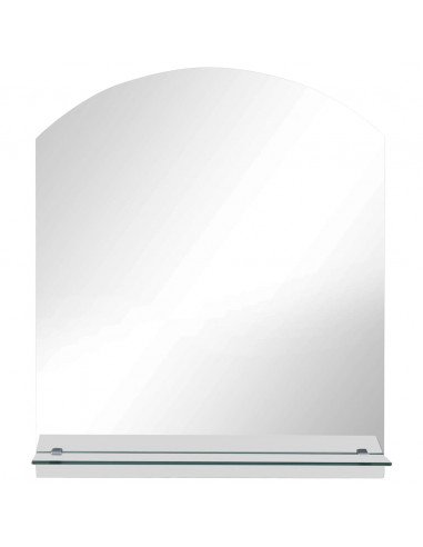 Specchio da Parete con Mensola 30x50 cm in Vetro Temperato