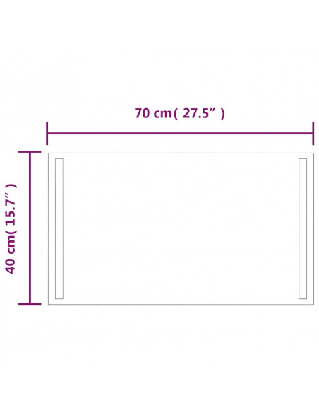 Specchio da Bagno con Luci LED 70x40 cm