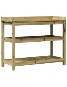 Tavolo Invaso con Ripiani 108x45x86,5 cm Legno Impregnato Pino 2