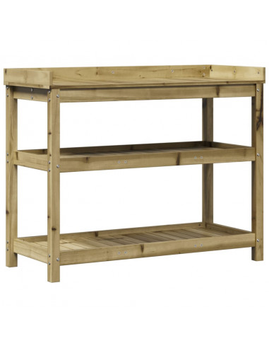 Tavolo Invaso con Ripiani 108x45x86,5 cm Legno Impregnato Pino