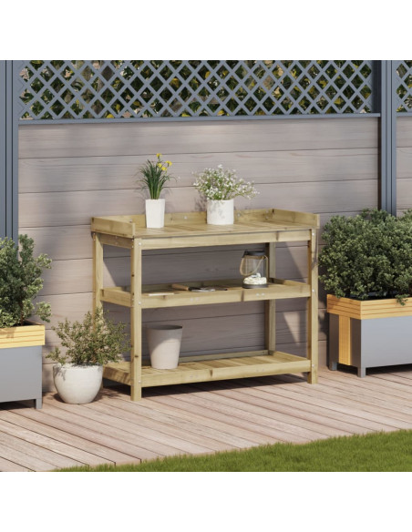 Tavolo Invaso con Ripiani 108x45x86,5 cm Legno Impregnato Pino