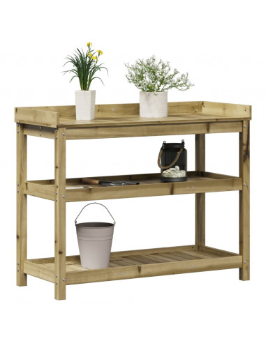 Tavolo Invaso con Ripiani 108x45x86,5 cm Legno Impregnato Pino