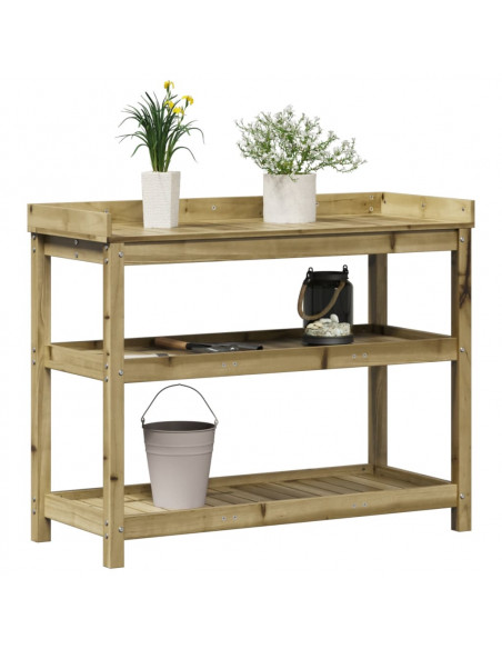 Tavolo Invaso con Ripiani 108x45x86,5 cm Legno Impregnato Pino