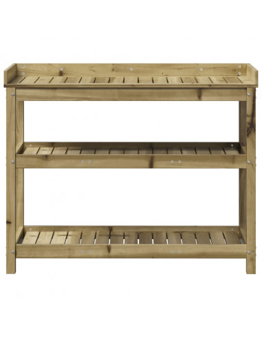 Tavolo Invaso con Ripiani 108x45x86,5 cm Legno Impregnato Pino