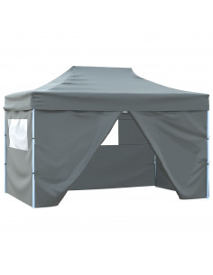 Tenda Pieghevole Pop-Up 4 Pareti Laterali 3x4,5 m Antracite 2