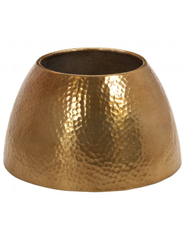 Tavolino da Salotto in Alluminio Martellato Ø 50x30 cm Ottone