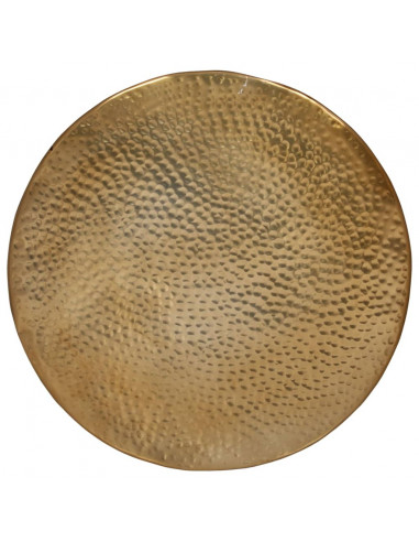 Tavolino da Salotto in Alluminio Martellato Ø 50x30 cm Ottone