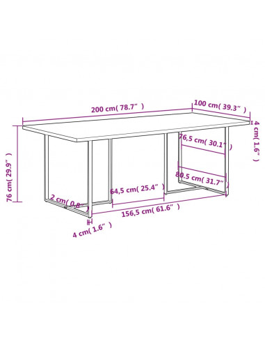 Tavolo da Pranzo 200 cm in Legno Massello di Recupero