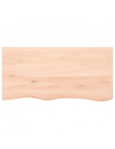Ripiano a Parete 100x50x2 cm Legno Massello Rovere Non Trattato