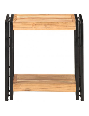 Tavolino Laterale 40x30x40 cm in Legno Massello di Acacia