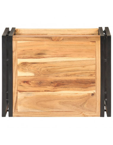 Tavolino Laterale 40x30x40 cm in Legno Massello di Acacia