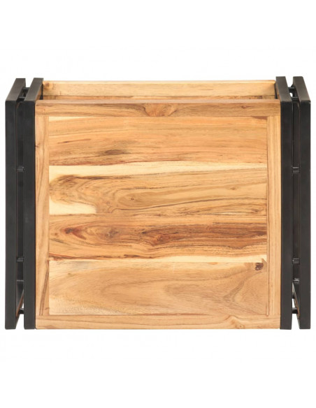 Tavolino Laterale 40x30x40 cm in Legno Massello di Acacia