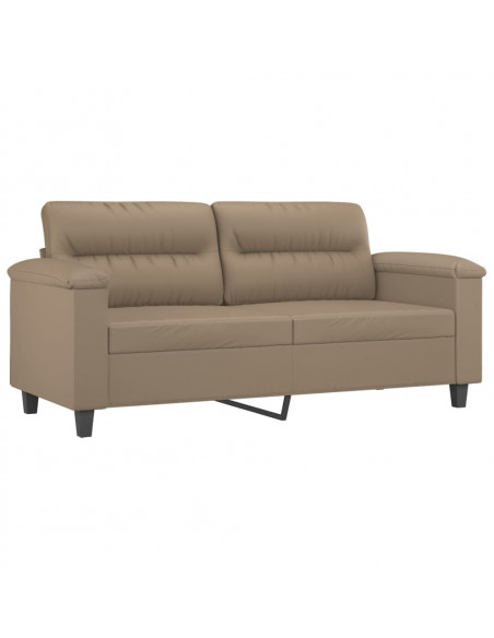 Set di Divani 2 pz con Cuscini Cappuccino in Similpelle