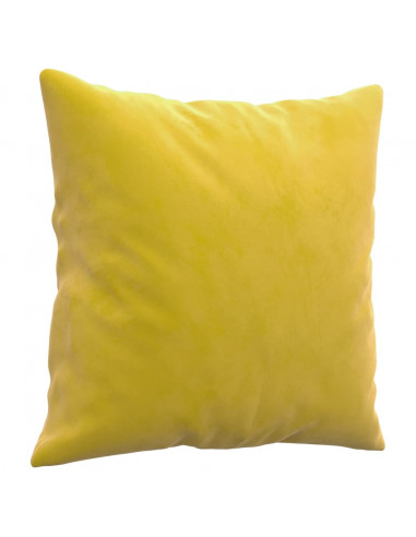Set di Divani 2 pz con Cuscini Giallo in Velluto
