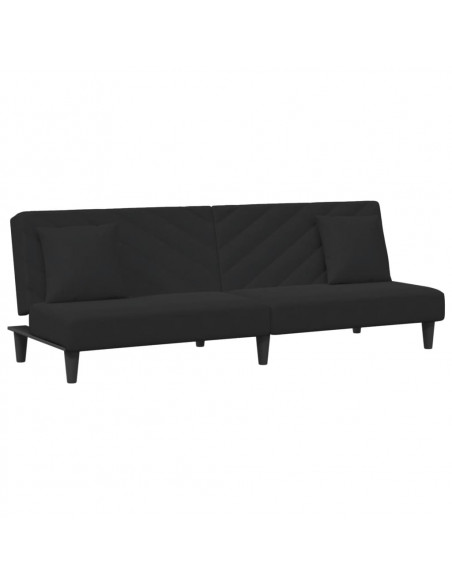 Set di Divani 2 pz con Cuscini Nero in Velluto