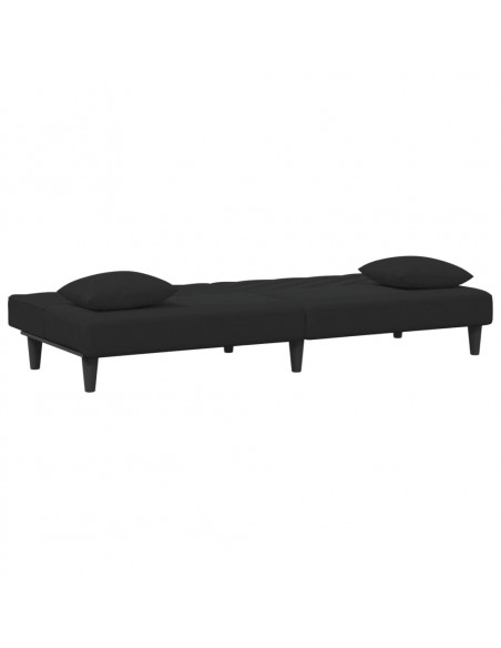 Set di Divani 2 pz con Cuscini Nero in Velluto