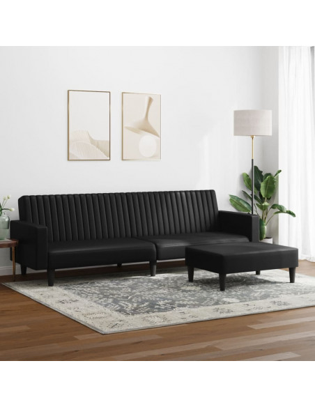 Set di Divani 2 pz Nero in Similpelle