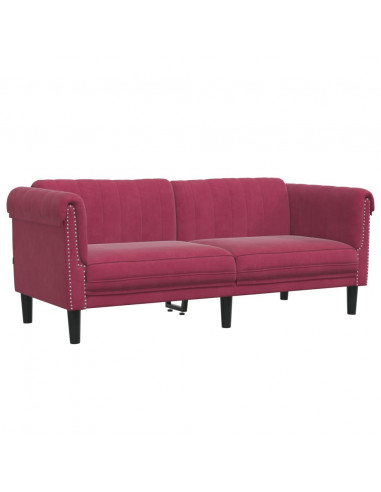 Set di Divani 2 pz Rosso Vino in Velluto