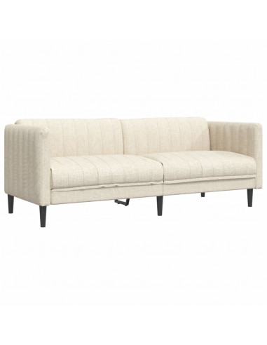 Set di Divani 2 pz Crema in Tessuto