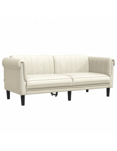 Set di Divani 2 pz Crema in Velluto