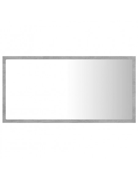 Specchio da Bagno a LED Grigio 80x8,5x37 cm in Acrilico