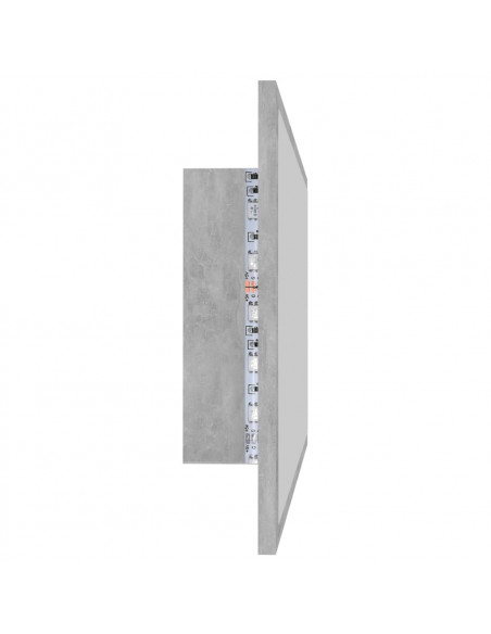 Specchio da Bagno a LED Grigio 80x8,5x37 cm in Acrilico