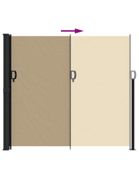 Tenda da Sole Laterale Retrattile Beige 180x500 cm