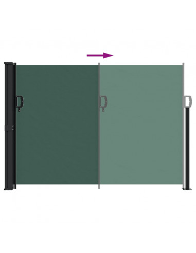 Tenda da Sole Laterale Retrattile Verde Scuro 140x500 cm