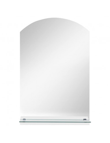 Specchio da Parete con Mensola 20x40 cm in Vetro Temperato