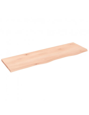 Ripiano a Parete 100x30x2 cm Legno Massello Rovere Non Trattato