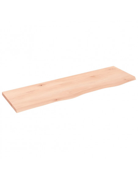 Ripiano a Parete 100x30x2 cm Legno Massello Rovere Non Trattato