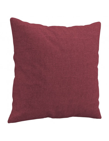 Set di Divani 2 pz con Cuscini Rosso Vino in Tessuto