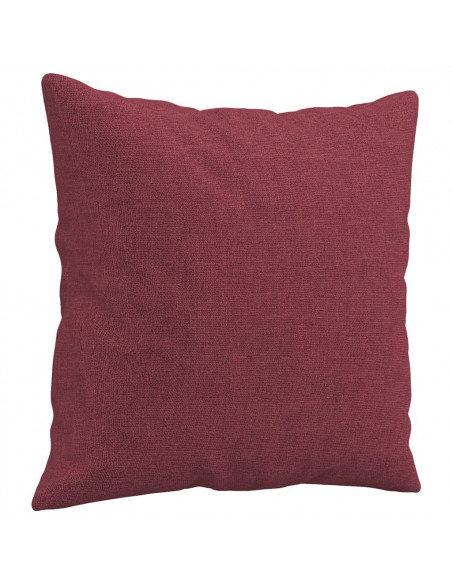 Set di Divani 2 pz con Cuscini Rosso Vino in Tessuto