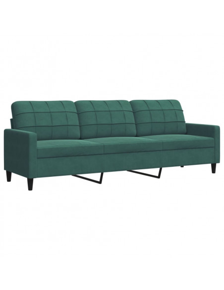 Set di Divani 2 pz con Cuscini Verde scuro in Velluto
