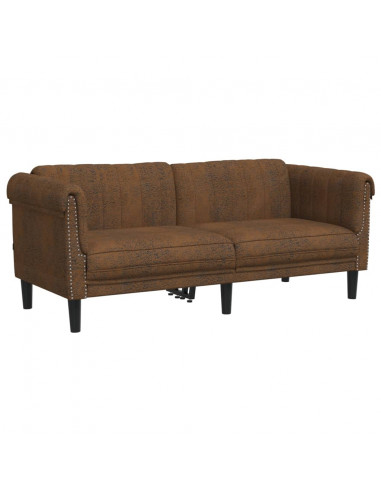 Set di Divani 2 pz Marrone in Velluto