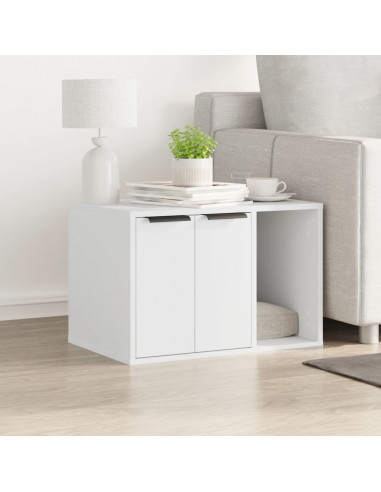 Recinto Lettiera Gatti Bianco 60x40x40 cm in Truciolato