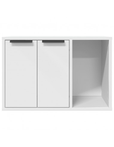 Recinto Lettiera Gatti Bianco 60x40x40 cm in Truciolato