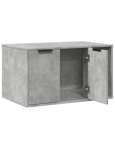 Recinto Lettiera Gatti Grigio Cemento 60x40x40 cm in Truciolato