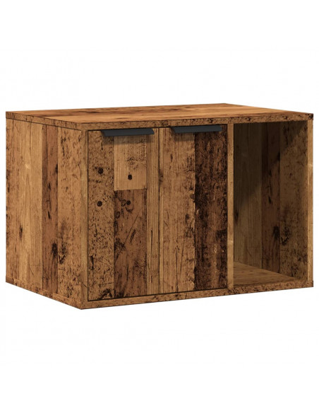 Recinto Lettiera Gatti Legno Vecchio 60x40x40 cm in Truciolato