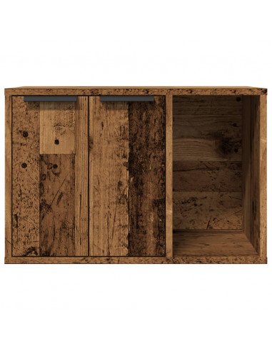 Recinto Lettiera Gatti Legno Vecchio 60x40x40 cm in Truciolato