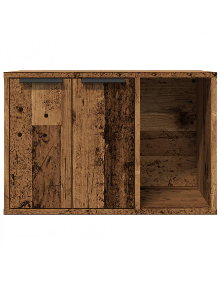 Recinto Lettiera Gatti Legno Vecchio 60x40x40 cm in Truciolato