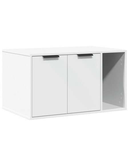 Recinto per Lettiera per Gatti Bianco 80x50x45 cm in Truciolato