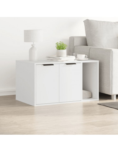 Recinto per Lettiera per Gatti Bianco 80x50x45 cm in Truciolato