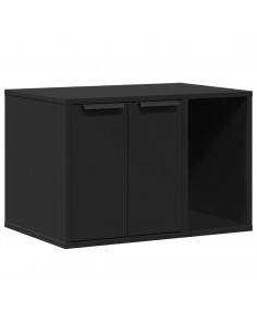 Recinto per Lettiera per Gatti Nero 60x40x40 cm in Truciolato 2