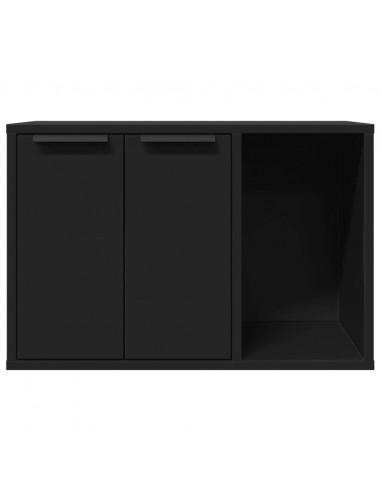 Recinto per Lettiera per Gatti Nero 60x40x40 cm in Truciolato