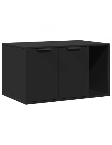 Recinto per Lettiera per Gatti Nero 80x50x45 cm in Truciolato