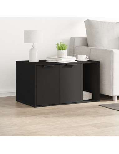 Recinto per Lettiera per Gatti Nero 80x50x45 cm in Truciolato