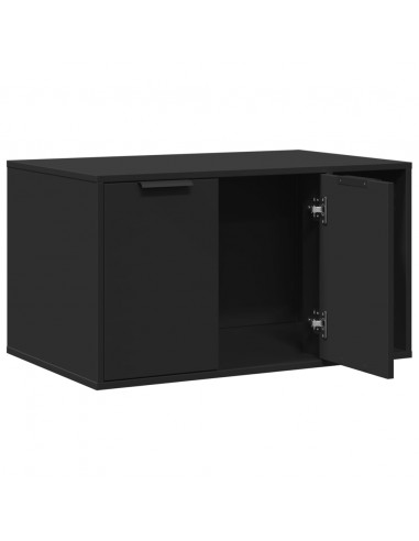 Recinto per Lettiera per Gatti Nero 80x50x45 cm in Truciolato