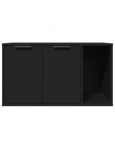 Recinto per Lettiera per Gatti Nero 80x50x45 cm in Truciolato